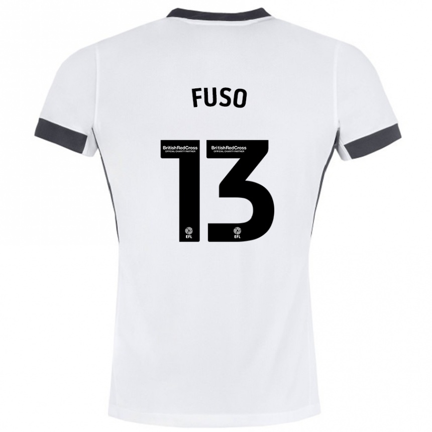 Kids Football Ivana Fuso #13 White Black Away Jersey 2024/25 T-Shirt Za