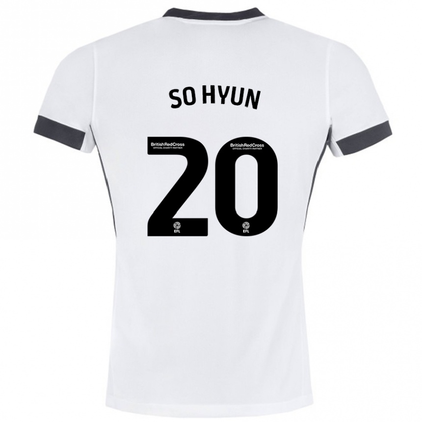 Kids Football Cho So-Hyun #20 White Black Away Jersey 2024/25 T-Shirt Za