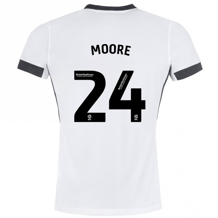 Kids Football Jade Ellis Moore #24 White Black Away Jersey 2024/25 T-Shirt Za