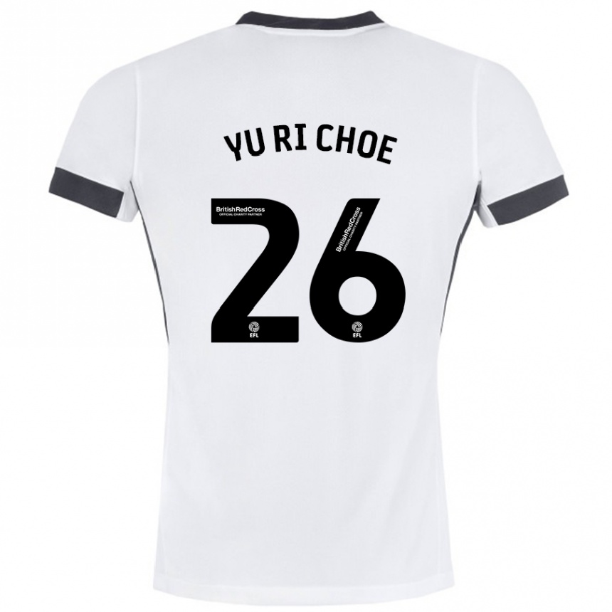 Kids Football Yu-Ri Choe #26 White Black Away Jersey 2024/25 T-Shirt Za