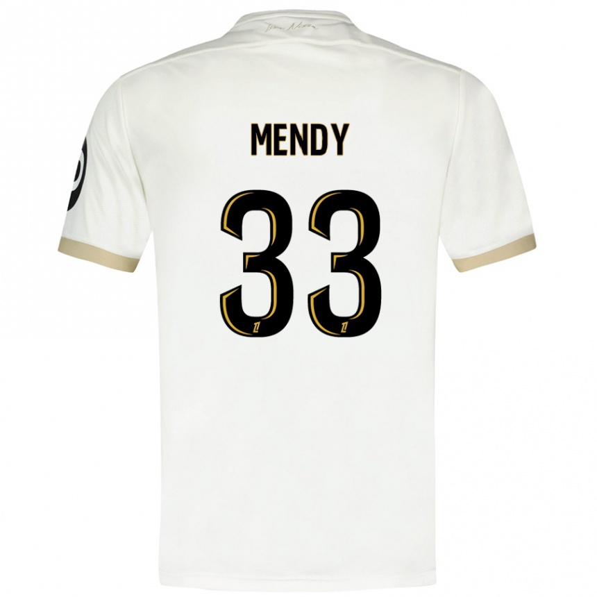 Kids Football Antoine Mendy #33 White Gold Away Jersey 2024/25 T-Shirt Za