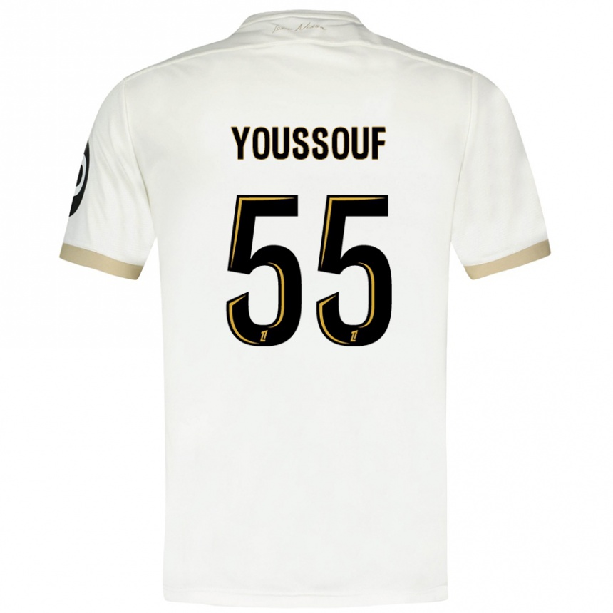 Kids Football Youssouf Ndayishimiye #55 White Gold Away Jersey 2024/25 T-Shirt Za