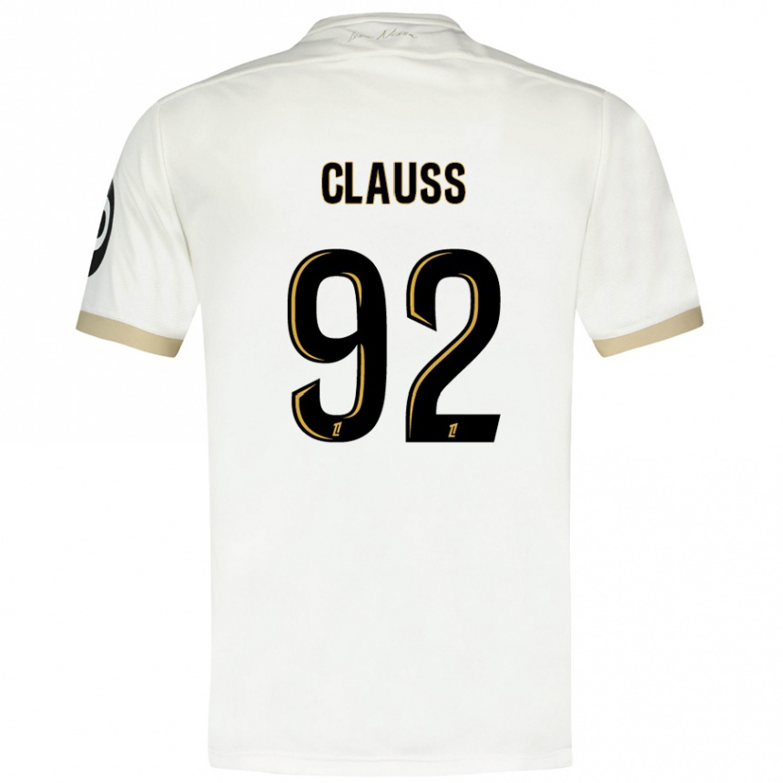 Kids Football Jonathan Clauss #92 White Gold Away Jersey 2024/25 T-Shirt Za