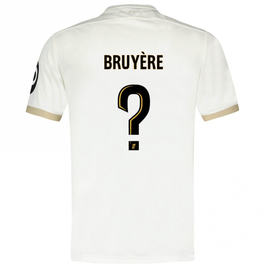 Kids Football Théo Bruyère #0 White Gold Away Jersey 2024/25 T-Shirt Za