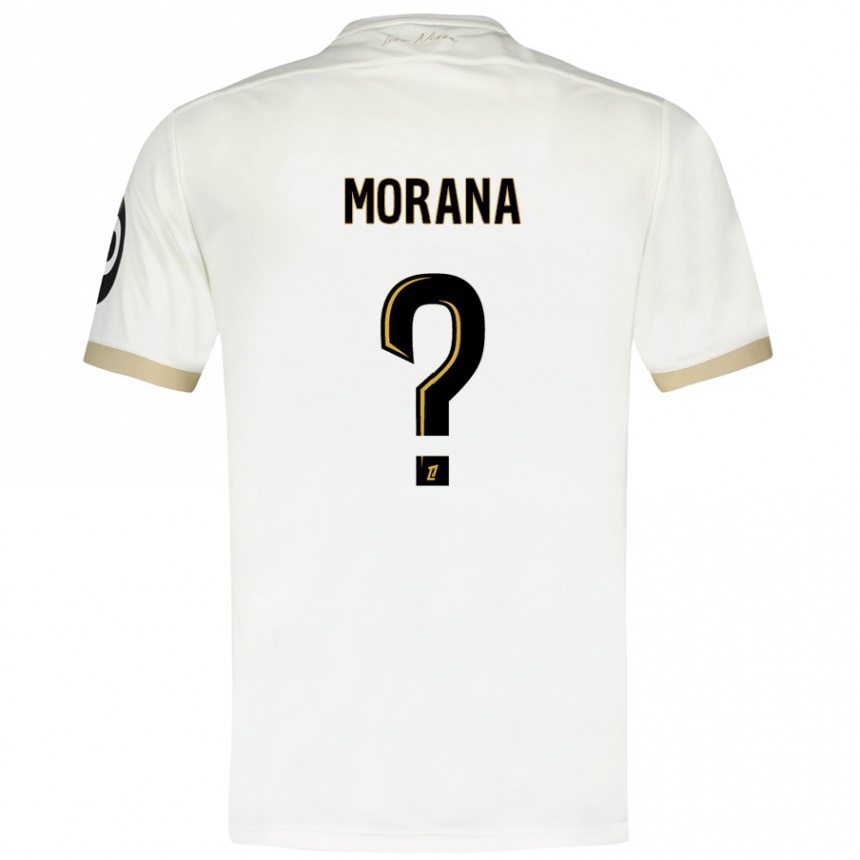 Kids Football Djelan Morana #0 White Gold Away Jersey 2024/25 T-Shirt Za