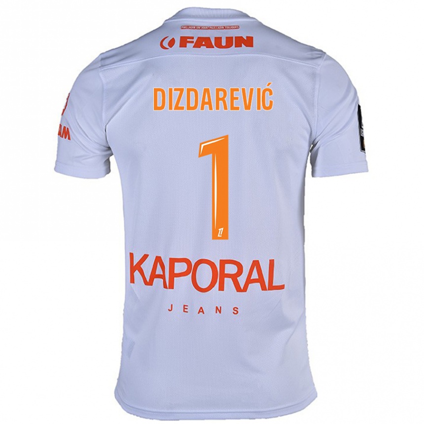 Kids Football Belmin Dizdarevic #1 White Away Jersey 2024/25 T-Shirt Za