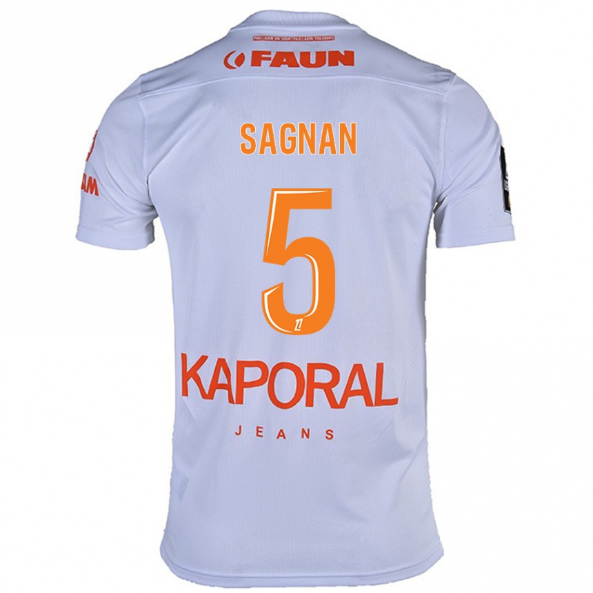 Kids Football Modibo Sagnan #5 White Away Jersey 2024/25 T-Shirt Za