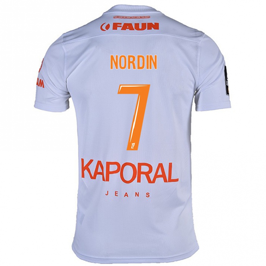 Kids Football Arnaud Nordin #7 White Away Jersey 2024/25 T-Shirt Za