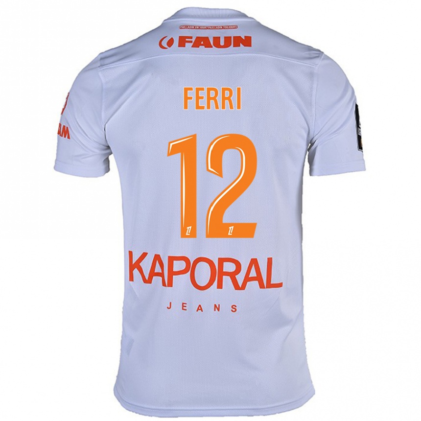 Kids Football Jordan Ferri #12 White Away Jersey 2024/25 T-Shirt Za