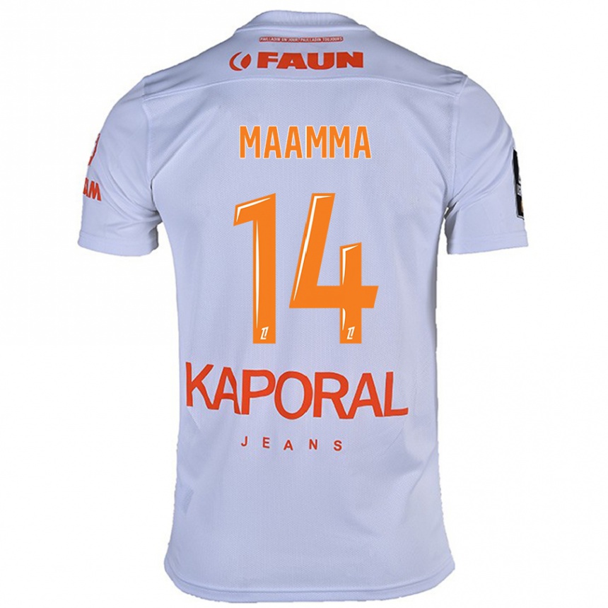 Kids Football Othmane Maamma #14 White Away Jersey 2024/25 T-Shirt Za