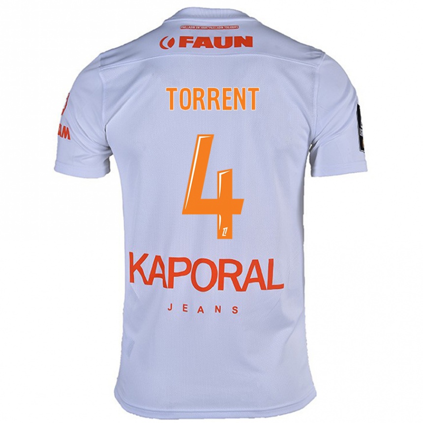 Kids Football Marion Torrent #4 White Away Jersey 2024/25 T-Shirt Za