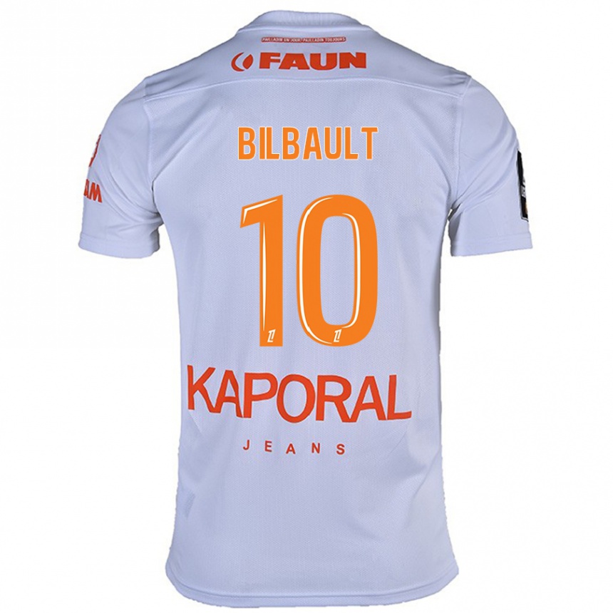 Kids Football Charlotte Bilbault #10 White Away Jersey 2024/25 T-Shirt Za