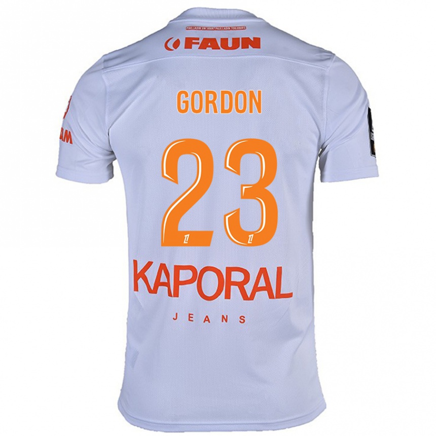 Kids Football Sh'nia Gordon #23 White Away Jersey 2024/25 T-Shirt Za