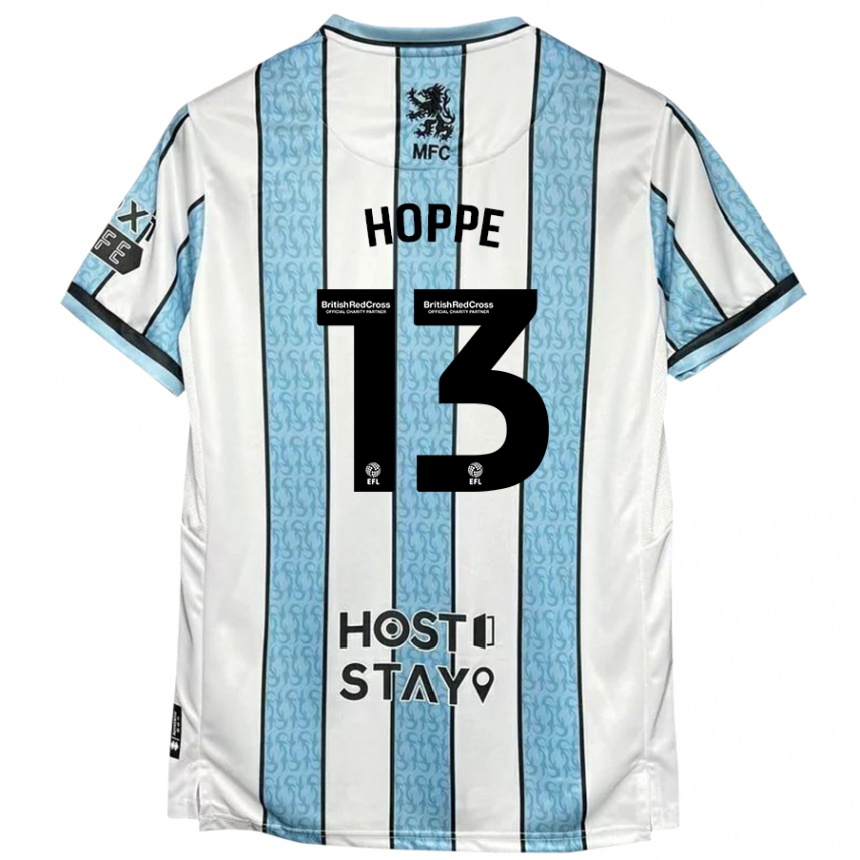 Kids Football Matthew Hoppe #13 White Blue Away Jersey 2024/25 T-Shirt Za