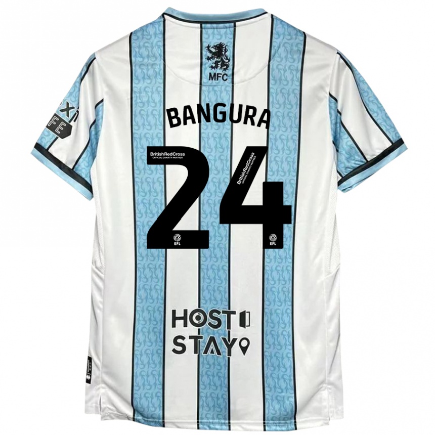 Kids Football Alex Bangura #24 White Blue Away Jersey 2024/25 T-Shirt Za