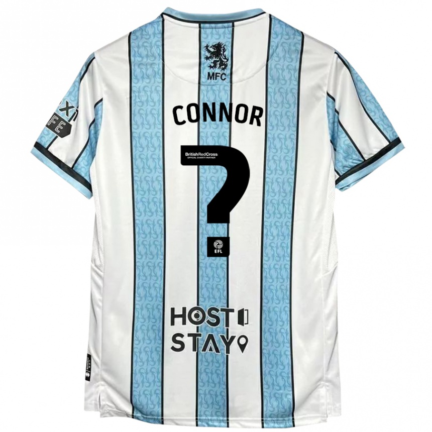 Kids Football Shea Connor #0 White Blue Away Jersey 2024/25 T-Shirt Za