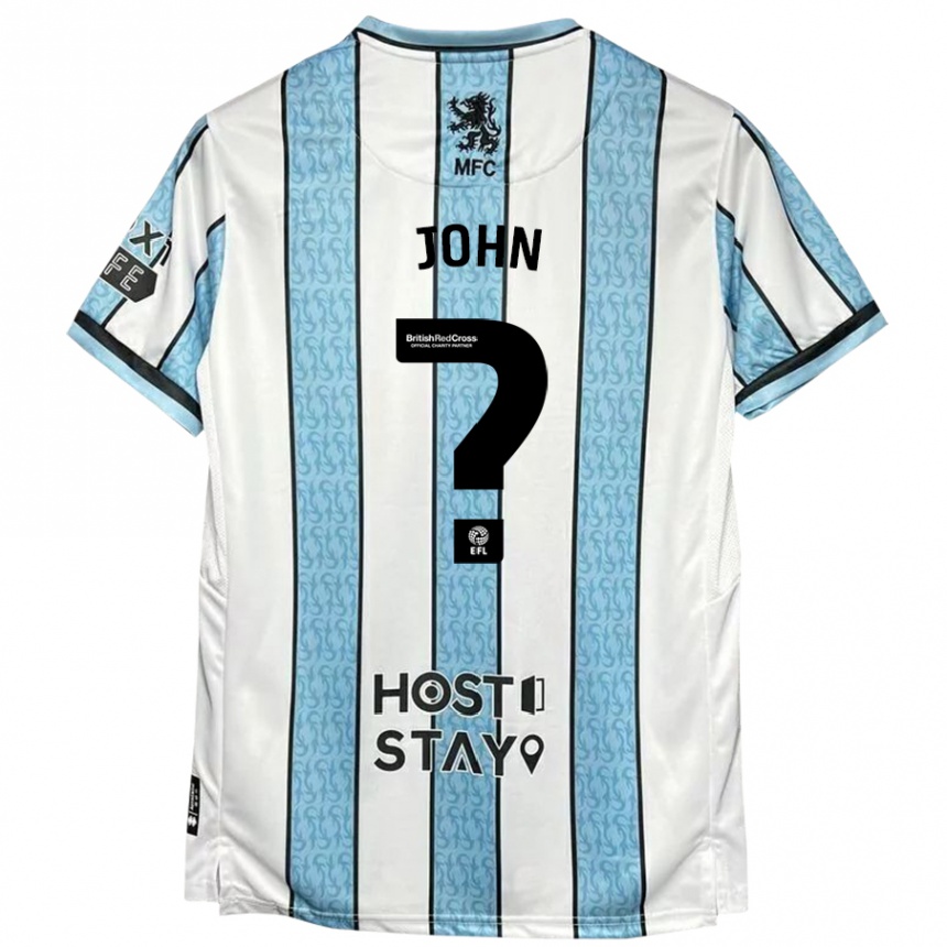 Kids Football Fenton John #0 White Blue Away Jersey 2024/25 T-Shirt Za