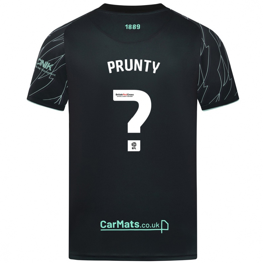 Kids Football Jayden Prunty #0 Black Green Away Jersey 2024/25 T-Shirt Za