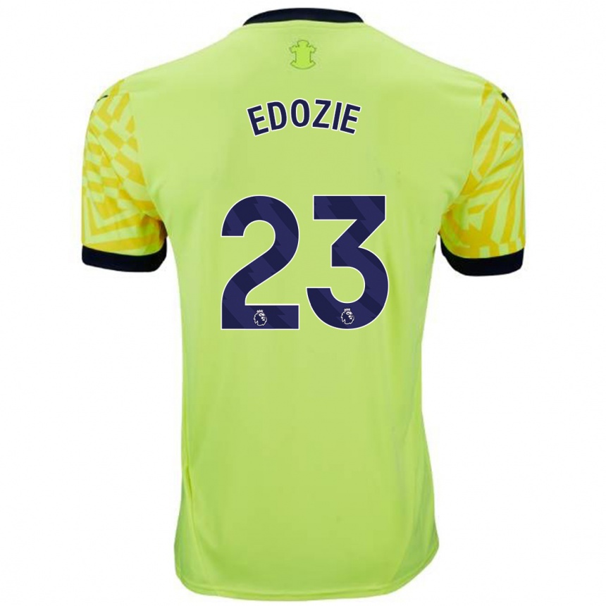 Kids Football Samuel Edozie #23 Yellow Away Jersey 2024/25 T-Shirt Za