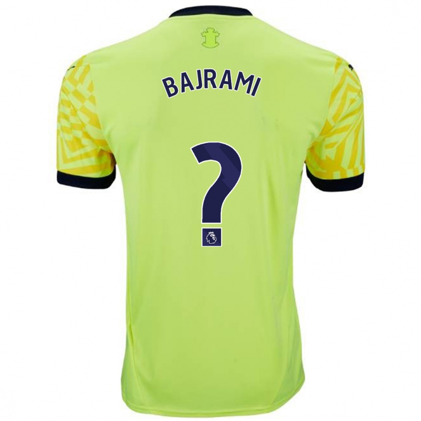 Kids Football Klevi Bajrami #0 Yellow Away Jersey 2024/25 T-Shirt Za