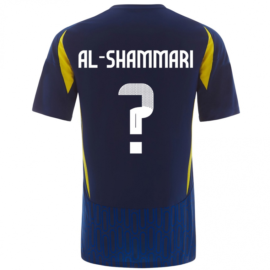 Kids Football Mansour Al-Shammari #0 Blue Yellow Away Jersey 2024/25 T-Shirt Za