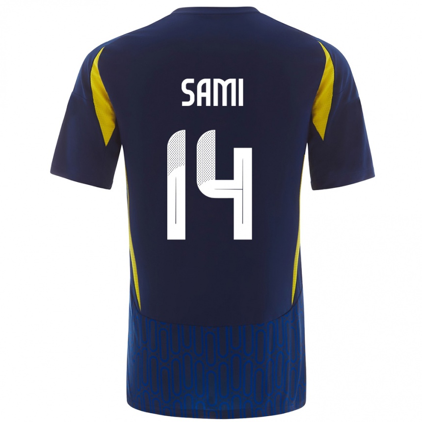 Kids Football Sami Al-Najei #14 Blue Yellow Away Jersey 2024/25 T-Shirt Za