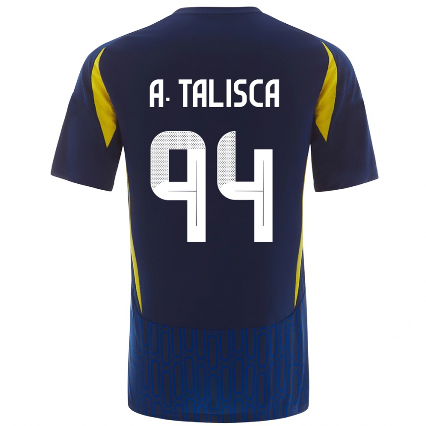 Kids Football Talisca #94 Blue Yellow Away Jersey 2024/25 T-Shirt Za