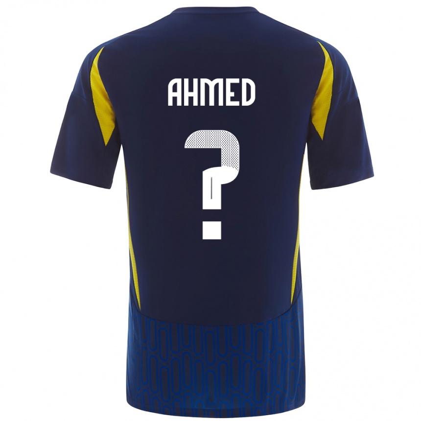 Kids Football Al Anood Ahmed #0 Blue Yellow Away Jersey 2024/25 T-Shirt Za