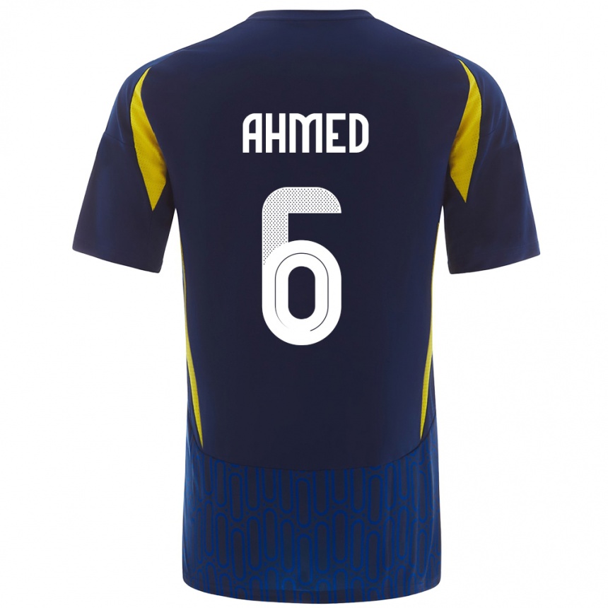 Kids Football Aseel Ahmed #6 Blue Yellow Away Jersey 2024/25 T-Shirt Za