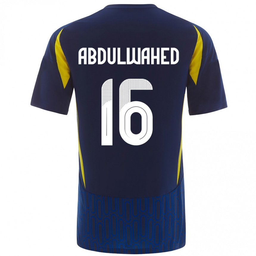 Kids Football Ghader Abdulwahed #16 Blue Yellow Away Jersey 2024/25 T-Shirt Za