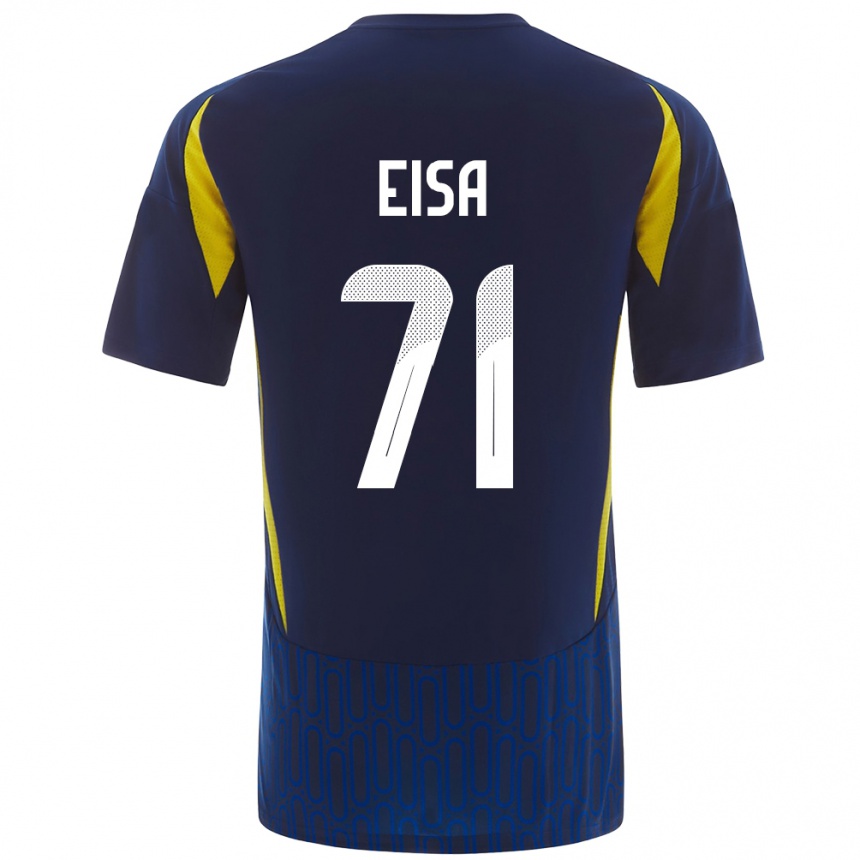 Kids Football Bayan Eisa #71 Blue Yellow Away Jersey 2024/25 T-Shirt Za