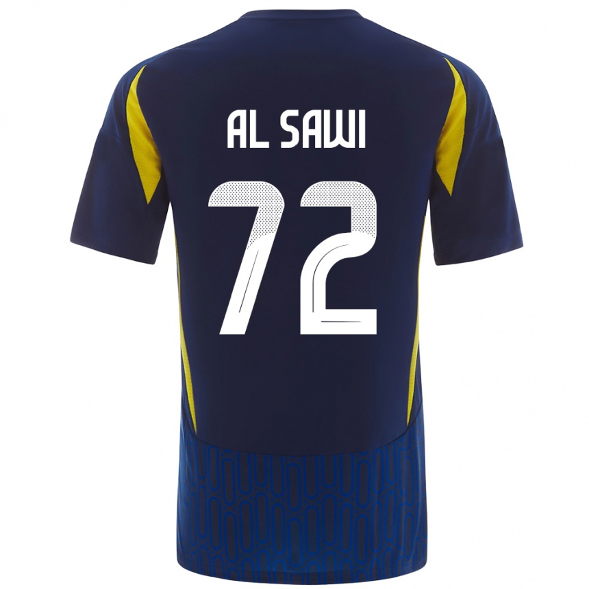 Kids Football Etaf Al-Sawi #72 Blue Yellow Away Jersey 2024/25 T-Shirt Za