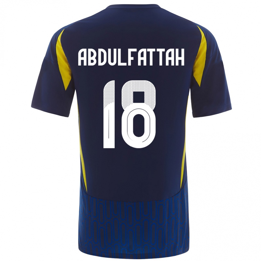 Kids Football Abdulfattah Adam #18 Blue Yellow Away Jersey 2024/25 T-Shirt Za