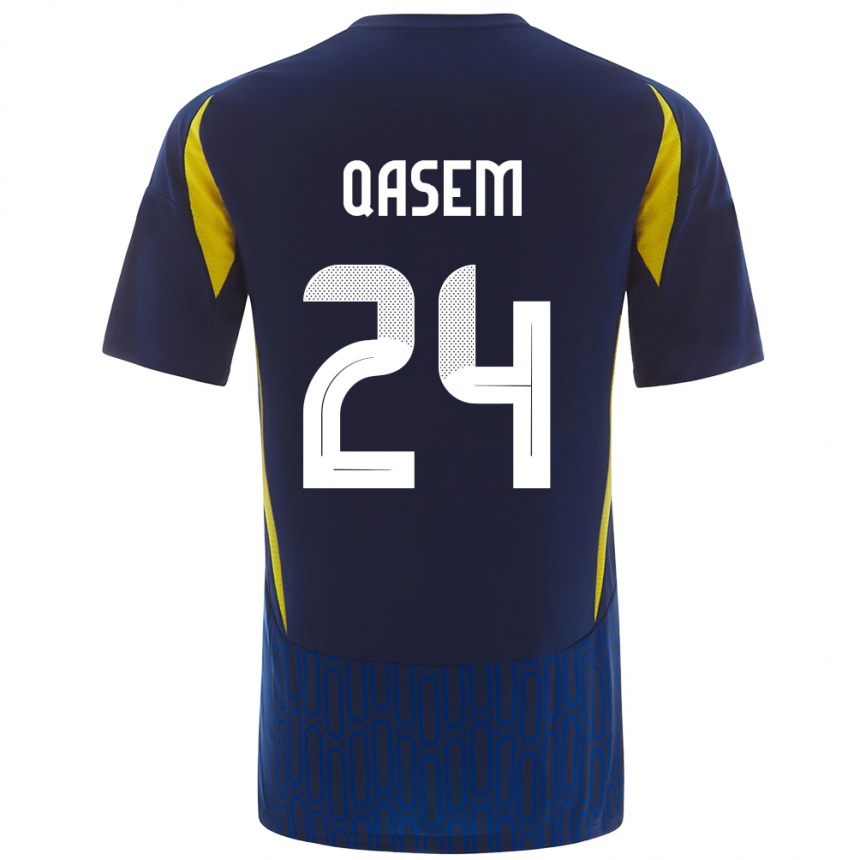 Kids Football Mohammed Qasem #24 Blue Yellow Away Jersey 2024/25 T-Shirt Za