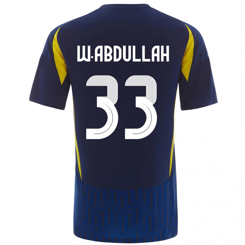 Kids Football Waleed Abdullah #33 Blue Yellow Away Jersey 2024/25 T-Shirt Za