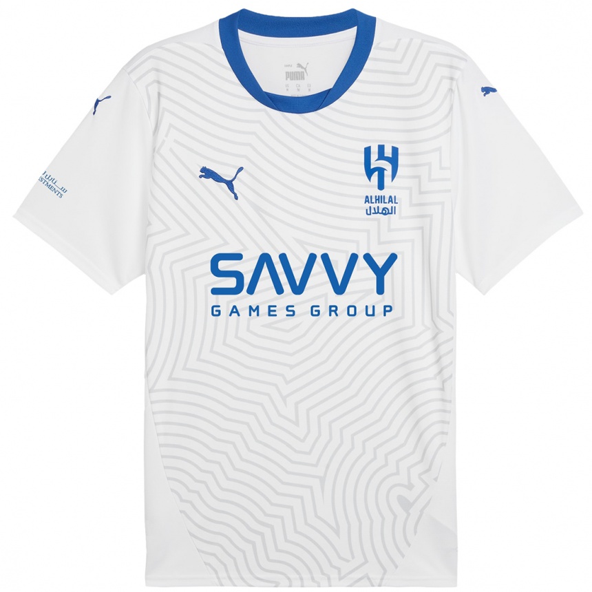 Kids Football Rakan Bin Jaman #0 White Blue Away Jersey 2024/25 T-Shirt Za