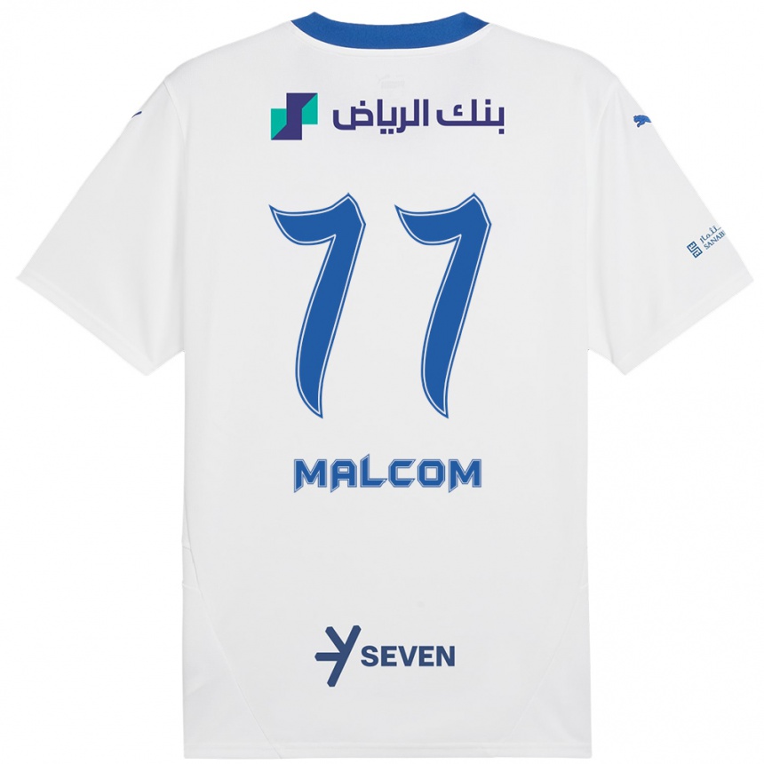 Kids Football Malcom #77 White Blue Away Jersey 2024/25 T-Shirt Za