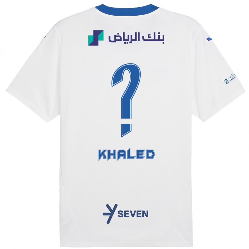 Kids Football Saad Khaled #0 White Blue Away Jersey 2024/25 T-Shirt Za