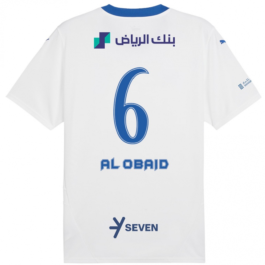 Kids Football Lulu Al-Obaid #6 White Blue Away Jersey 2024/25 T-Shirt Za