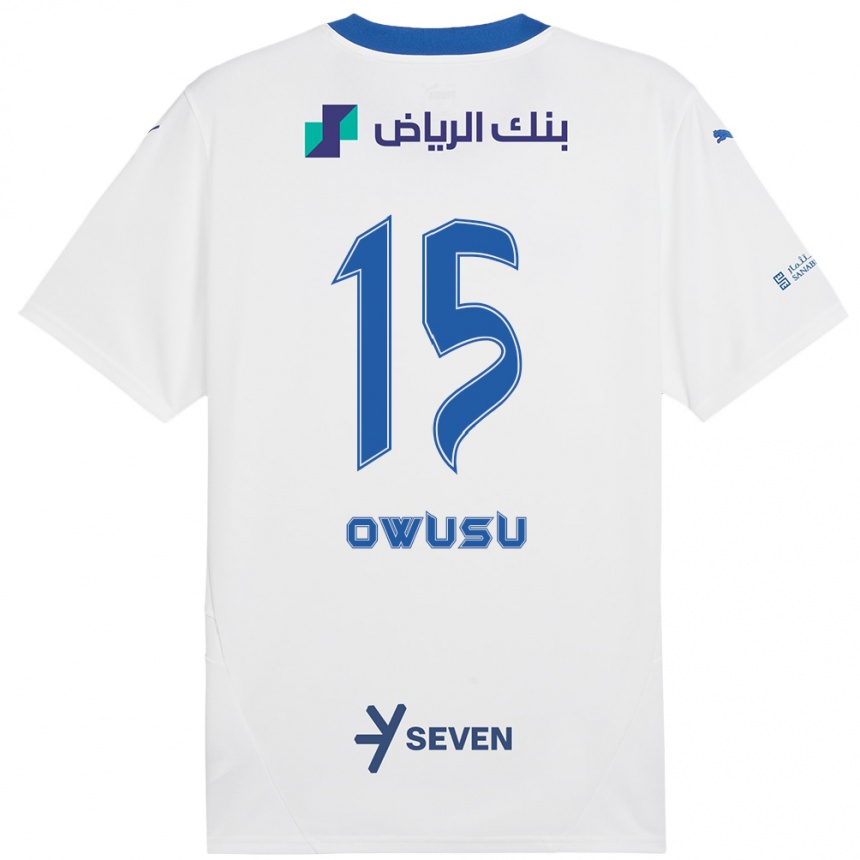 Kids Football Mavis Owusu #15 White Blue Away Jersey 2024/25 T-Shirt Za