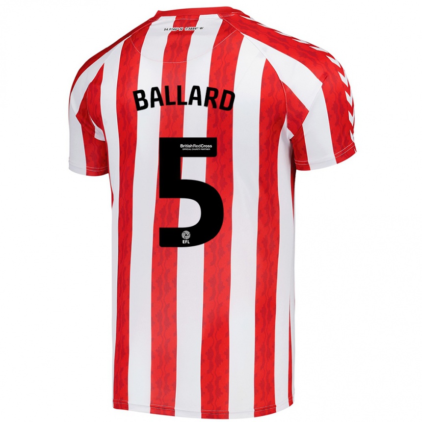 Men Football Daniel Ballard #5 Red White Home Jersey 2024/25 T-Shirt Za