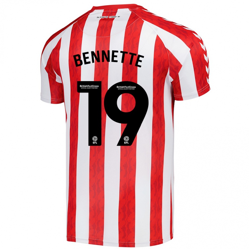 Men Football Jewison Bennette #19 Red White Home Jersey 2024/25 T-Shirt Za