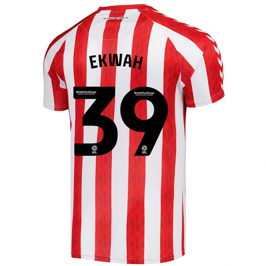 Men Football Pierre Ekwah #39 Red White Home Jersey 2024/25 T-Shirt Za