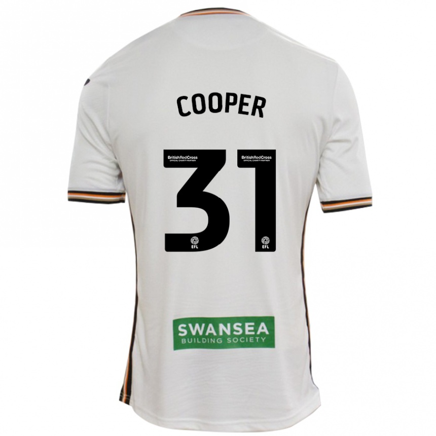 Men Football Oliver Cooper #31 White Home Jersey 2024/25 T-Shirt Za