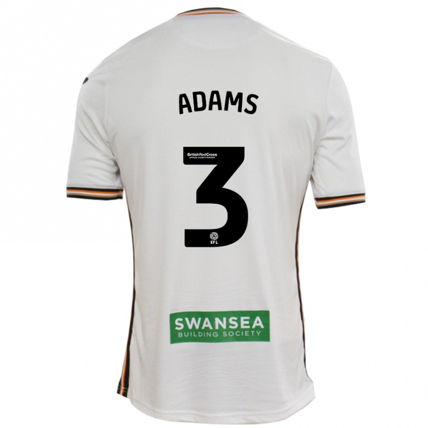 Men Football Sarah Adams #3 White Home Jersey 2024/25 T-Shirt Za