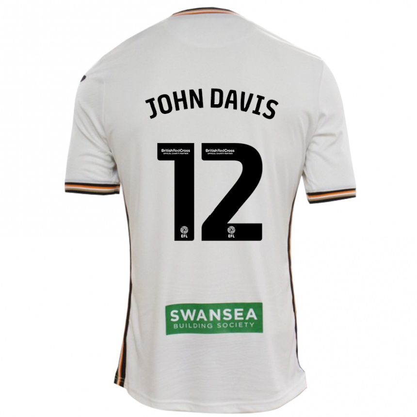 Men Football Stacey John-Davis #12 White Home Jersey 2024/25 T-Shirt Za