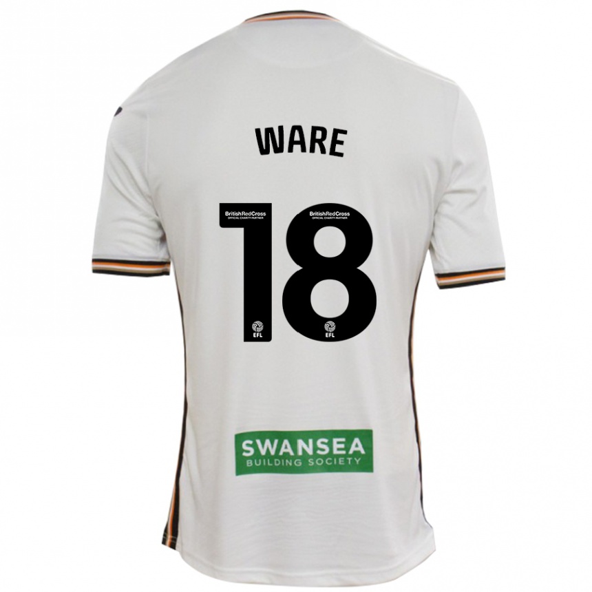 Men Football Phoebe Ware #18 White Home Jersey 2024/25 T-Shirt Za