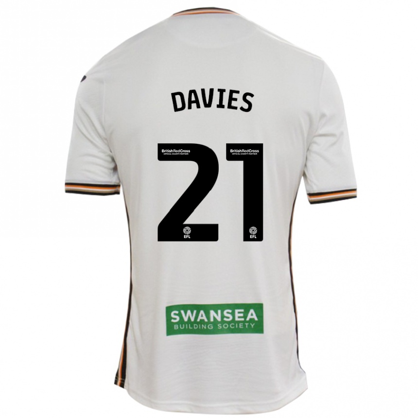 Men Football Laura Davies #21 White Home Jersey 2024/25 T-Shirt Za