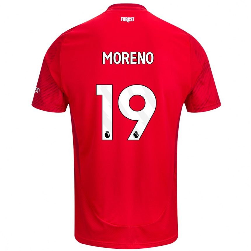 Men Football Álex Moreno #19 Red White Home Jersey 2024/25 T-Shirt Za