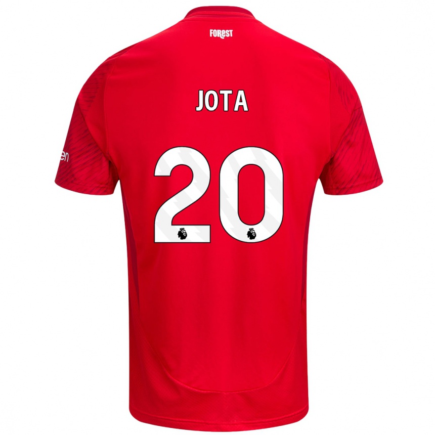 Men Football Jota Silva #20 Red White Home Jersey 2024/25 T-Shirt Za